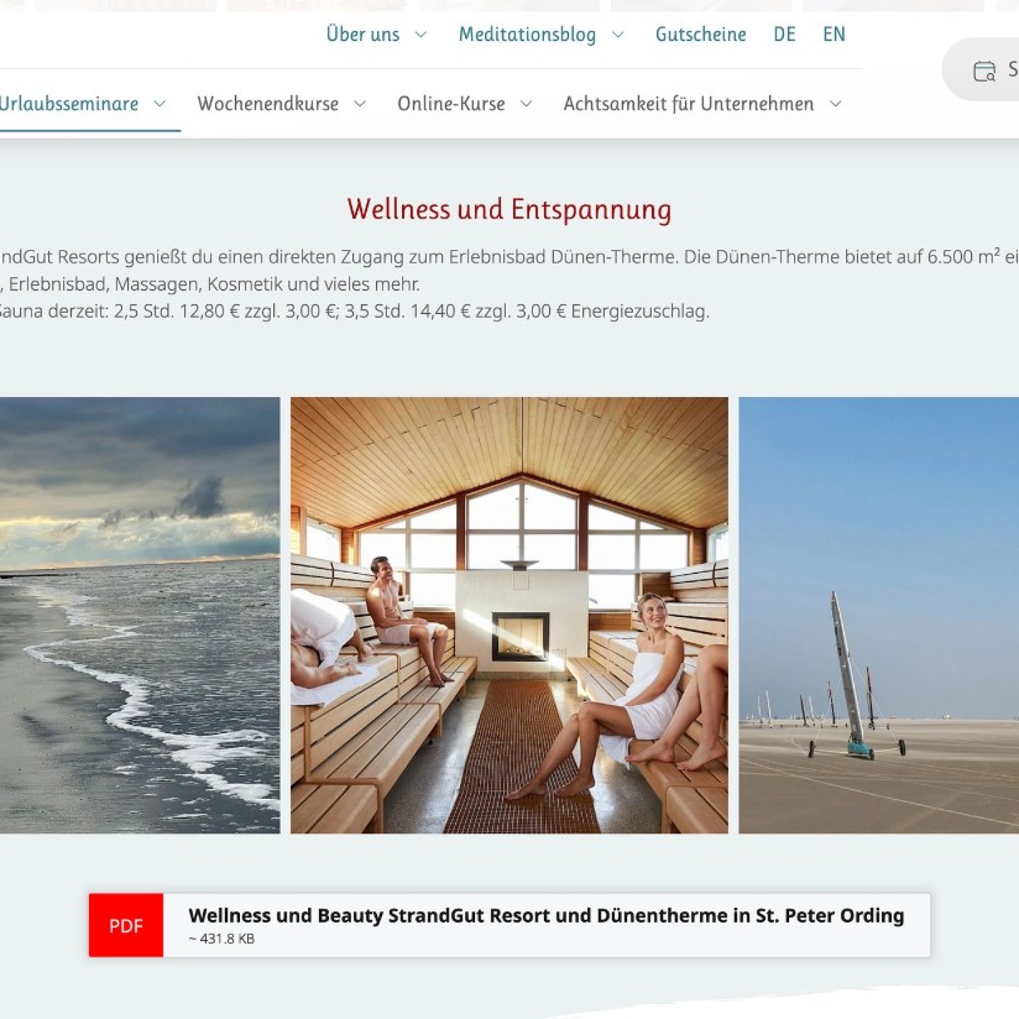 Kurs Übersichtsseite
