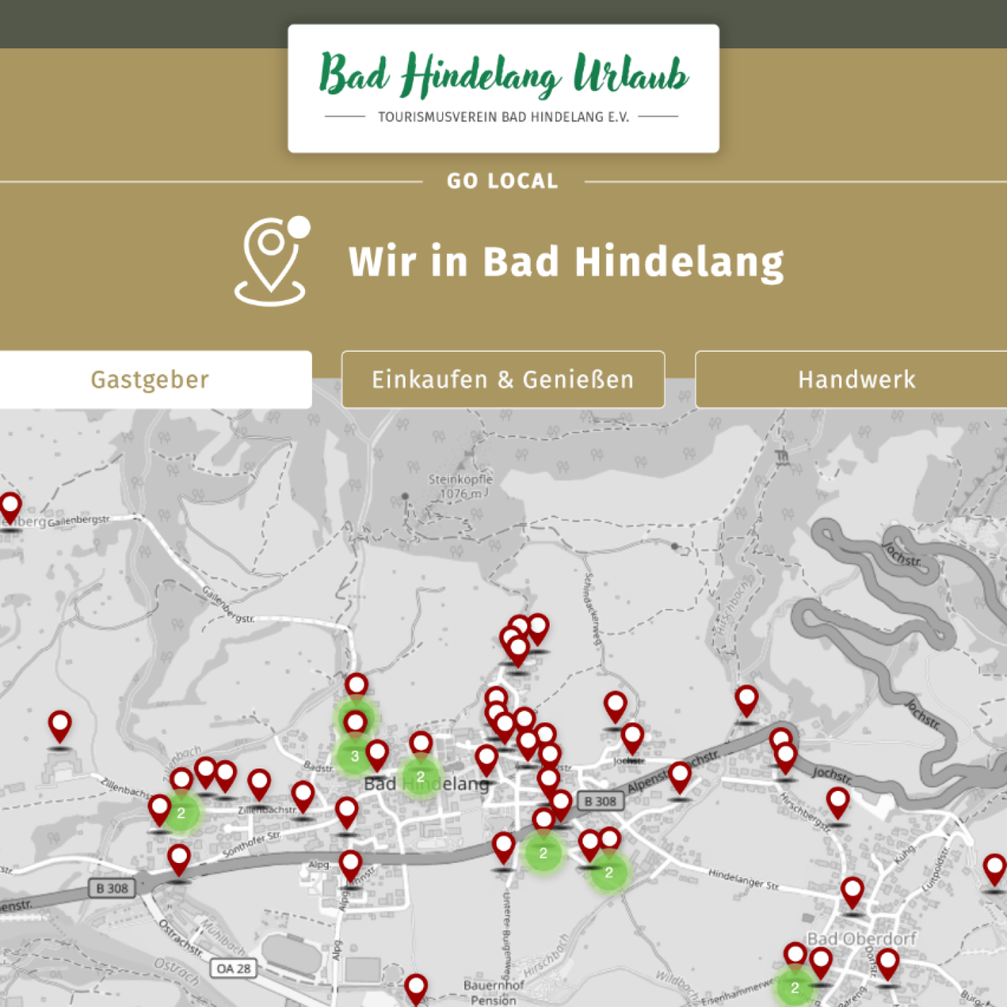 Kartendarstellung mit Filter